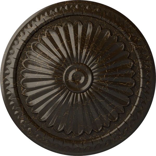 Ekena Millwork Alexa Ceiling Medallion (Fits Canopies up to 3"), Hand-Painted Stone Hearth Crackle, 15"OD x 1 3/4"P CM14AXSHC - main